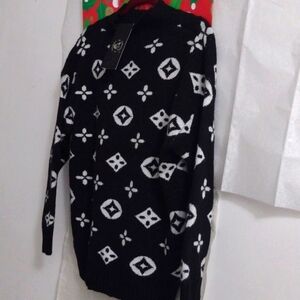 CASHMERE Men's Classic Crew Neck Winter ❄️ Holly & Ivy Geometric NWT 🎁🛍️